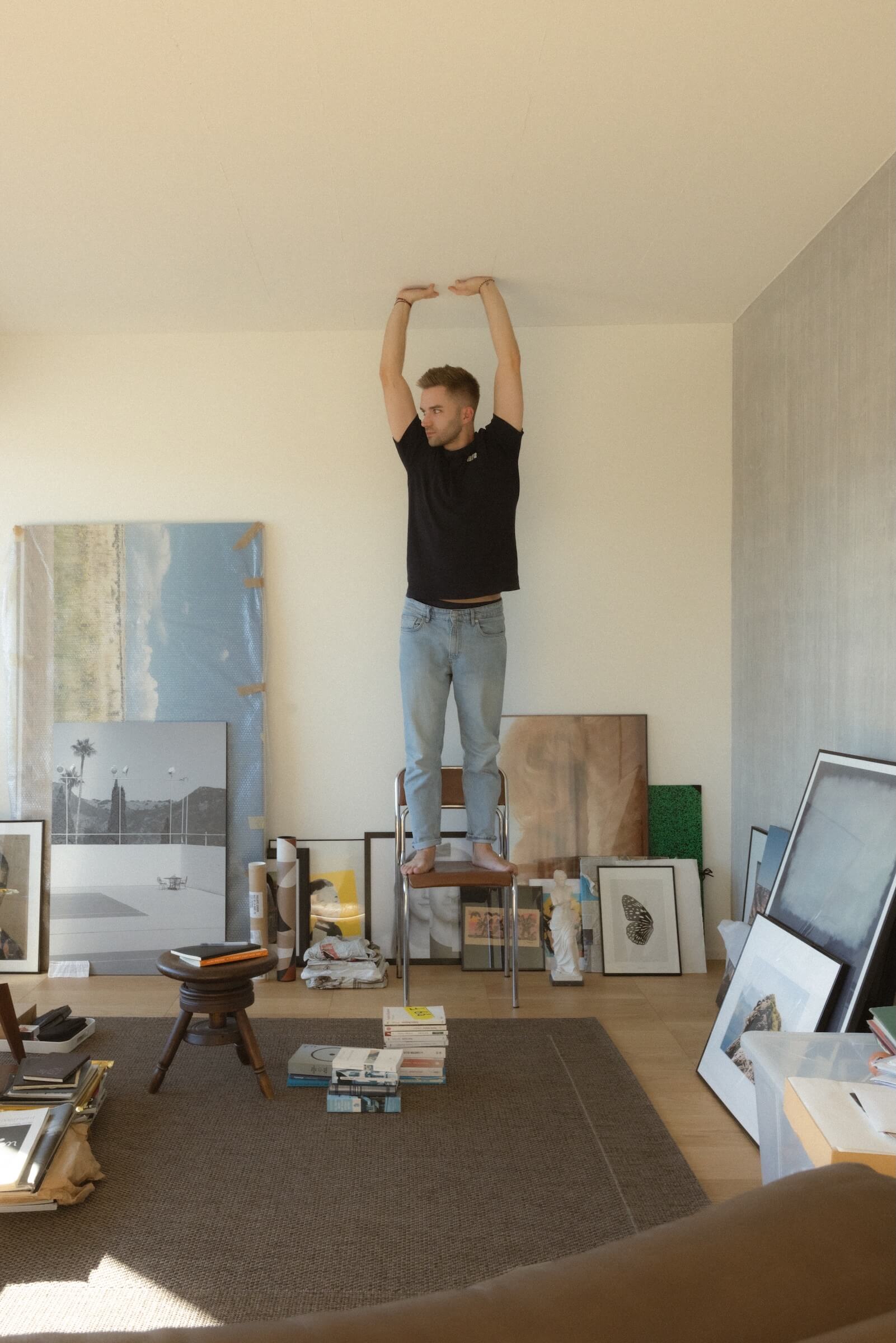 Authentic portrait of photographer Philippe Girard at home